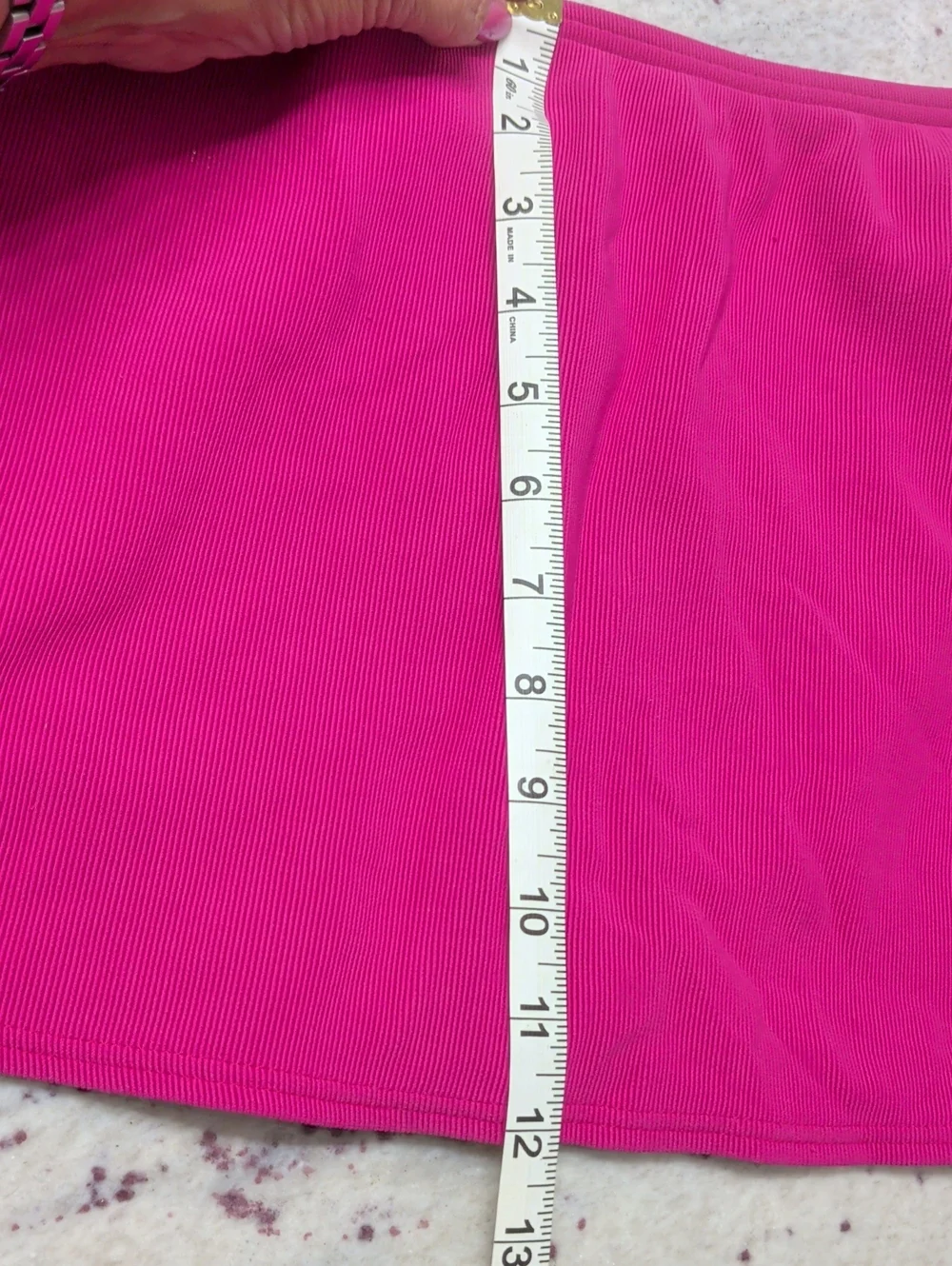 Lands' End Bright Fuchsia Stretch Mini Skirt